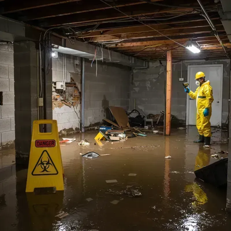 Flooded Basement Electrical Hazard in Riverside, IL Property